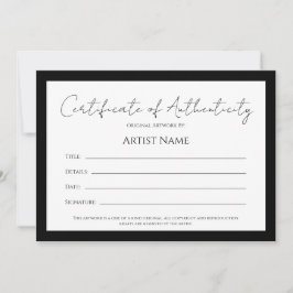 Back Art Photo Certificate of Authenticity シーズンカード