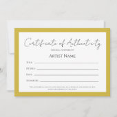 Back Art Photo Certificate of Authenticity シーズンカード (正面)