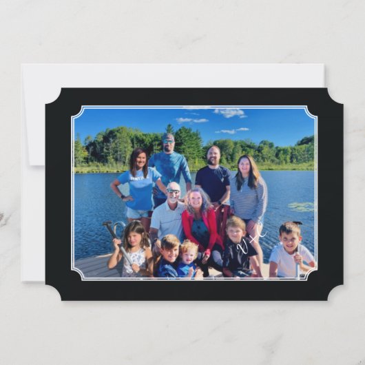 Back Black & Whiteタイポグラフィ結婚の 招待状 (裏面)