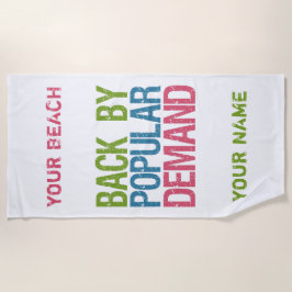 「Back By Demand」人気がある文字カスタムビーチタオル ビーチタオル