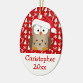 Back Christmas Santa Owl Kids/ベビー/ボーイズ セラミックオーナメント (左)