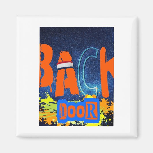 “back Door Chemistry”デザインシフォントップス マグネット (正面)