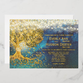 Back Grove Blue & Fairy Lightsの写真 箔招待状