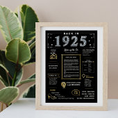 Back In 1925 Printable Poster, 1925誕生日標識 ポスター