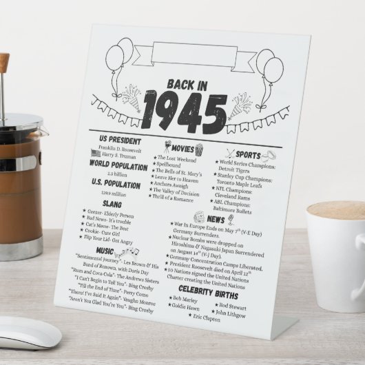 Back in 1945 Birthday Memories 台座サイン (インサイチュ)