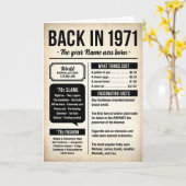 Back in 1971, The Year You Were Born Birthday カード (黄色い花)