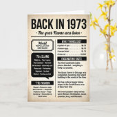 Back in 1973, The Year You Were Born Birthday カード (黄色い花)