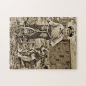 Back In The Day Boy on Bike With Dog ジグソーパズル (横)