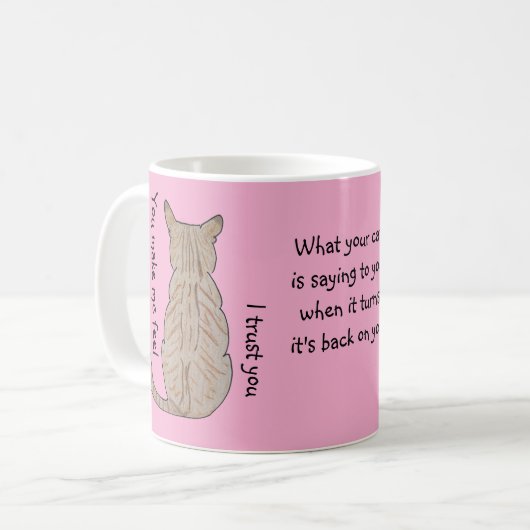 Back of Cat Light Pink コーヒーマグカップ (正面左)