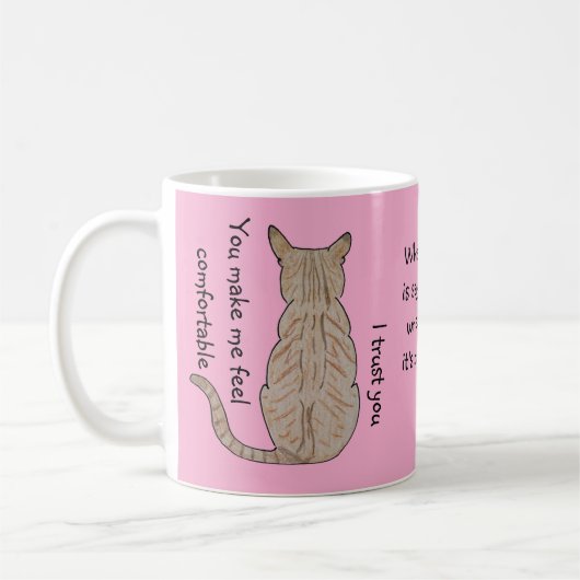 Back of Cat Light Pink コーヒーマグカップ (左)