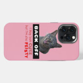 BACK OFF かわいい猫 - かわいいけど気の強い iPhoneケース (裏面横)