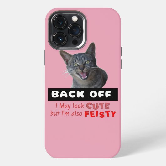 BACK OFF かわいい猫 - かわいいけど気の強い iPhoneケース (裏面)