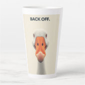 Back Off Goose – Funny Confrontational Animal Desi カフェラテマグ (正面)