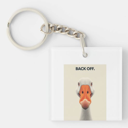 Back Off Goose – Funny Confrontational Animal Desi キーホルダー (正面)