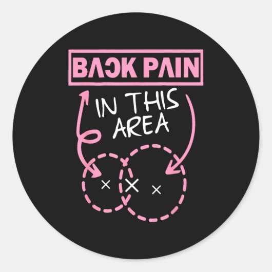 Back Pain In This Area Funny  ラウンドシール (正面)