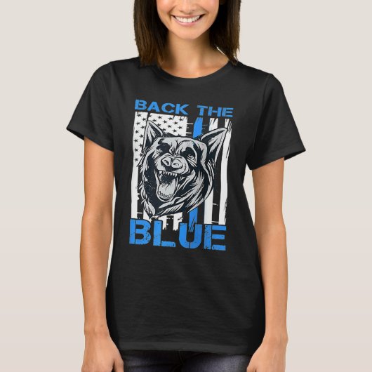 Back The Blue Police Dog Enthusiast K 9 Police Of Tシャツ (正面)