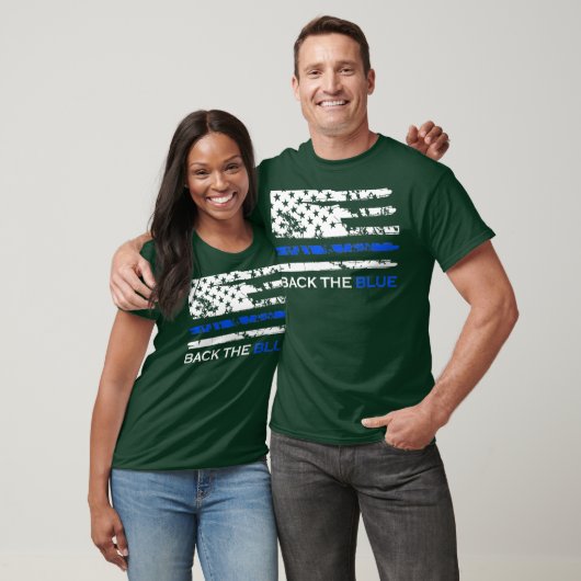 Back the Blue Thin Blue Line American Flag Tシャツ (ユニセックス)