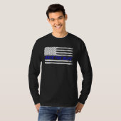 Back The Blue USA Flag  for Unisex Police Officer Tシャツ (正面フル)
