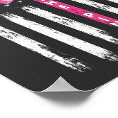 Back The Pink Ribbon Flag Breast Cancer Awareness ポスター (角)