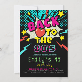 Back to 80's, Birthday Party招待状 招待状