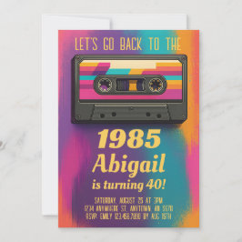 Back to 80's Vintage Birthday Invite 招待状