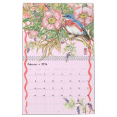 Back to Back to自然動物イラストレーションKute お洒落 カレンダー (2月 2026)