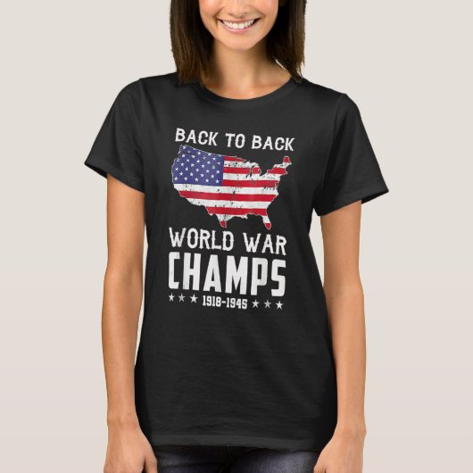 Back To Back Undefeated World War Champs - 4th Of  Tシャツ (正面)