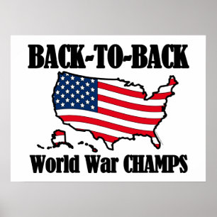 Back-To-Back WW Champs, USA Shape ポスター