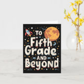 Back To Fifth Grade And Beyond Funny First Day Of  カード (黄色い花)