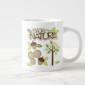 Back to Nature with Tree and Acorns ジャンボコーヒーマグカップ (右)