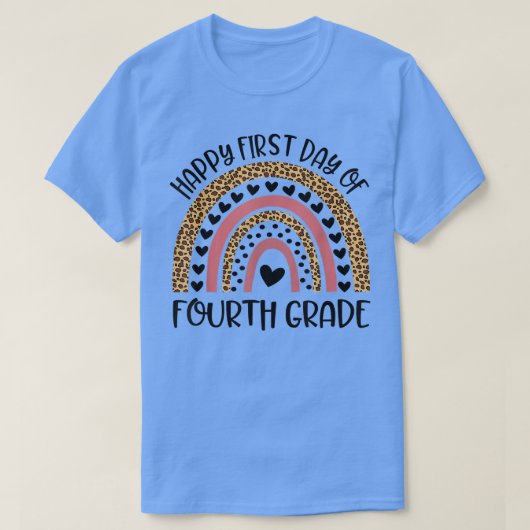 Back To Schoolレインボー幸せ4番目のGrの1日目 Tシャツ (デザイン正面)