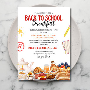 BACK to School 朝食のご案内、先生との顔合わせ 招待状