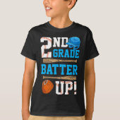Back To School 2nd Grade Batter Up Baseball First  Tシャツ (正面)
