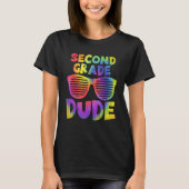 Back To School 2nd Second Grade Dude Tie Dye Sungl Tシャツ (正面)