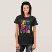 Back To School 2nd Second Grade Dude Tie Dye Sungl Tシャツ (正面フル)