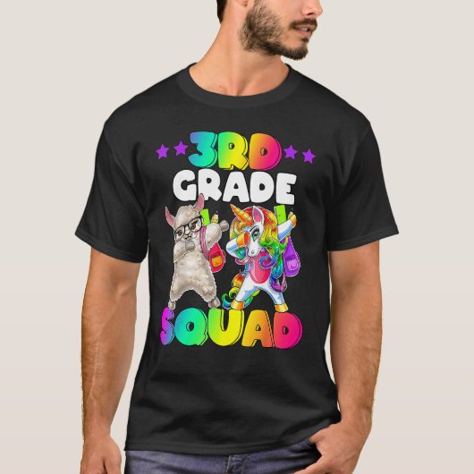 Back To School 3rd Grade Squad Dabbing Unicorn She Tシャツ (正面)