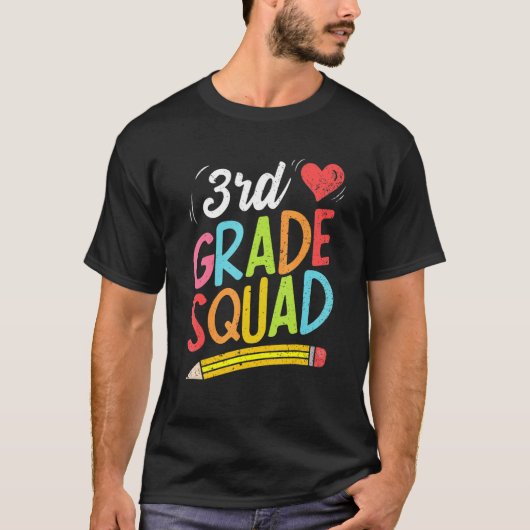 Back To School 3rd Grade Squad Third Grade Teacher Tシャツ (正面)