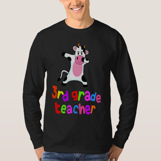 Back to School  3rd Grade Teacher Dabbing Cow Dab Tシャツ (正面)