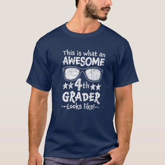 Back To School 4Th Grade Awesome Fourth Grader Loo Tシャツ (正面)