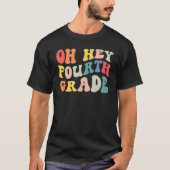 Back to School 4th Grade Grade Groovy Teacher Kids Tシャツ (正面)