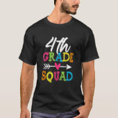 Back To School 4th Grade Squad Fourth Teacher Stud Tシャツ (正面)