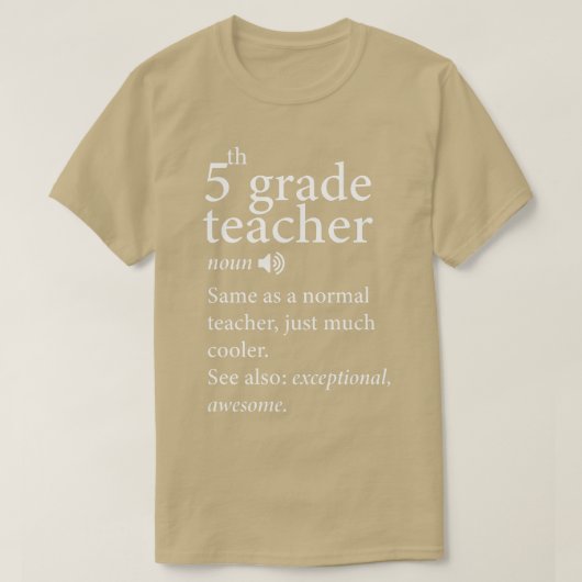 Back to school-5th-Grade-Teacher-Funny-Definition- Tシャツ (デザイン正面)