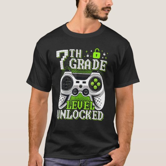 Back To School 7th Grade Level Unlocked Video Game Tシャツ (正面)