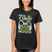 Back To School 7th Grade Level Unlocked Video Game Tシャツ (正面)