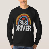 Back To School Appreciation Boho Rainbow Bus Drive Tシャツ (正面)
