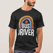 Back To School Appreciation Boho Rainbow Bus Drive Tシャツ (正面)