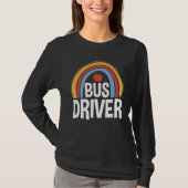 Back To School Appreciation Boho Rainbow Bus Drive Tシャツ (正面)
