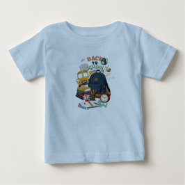Back to School Backpack Bus and Books Design ベビーTシャツ