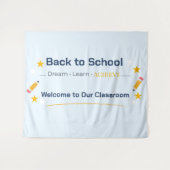 Back to School Banner Classroom Decor Teacher Bann タペストリー (正面(横))