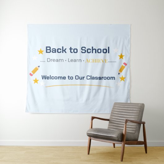 Back to School Banner Classroom Decor Teacher Bann タペストリー (インサイチュ(横))